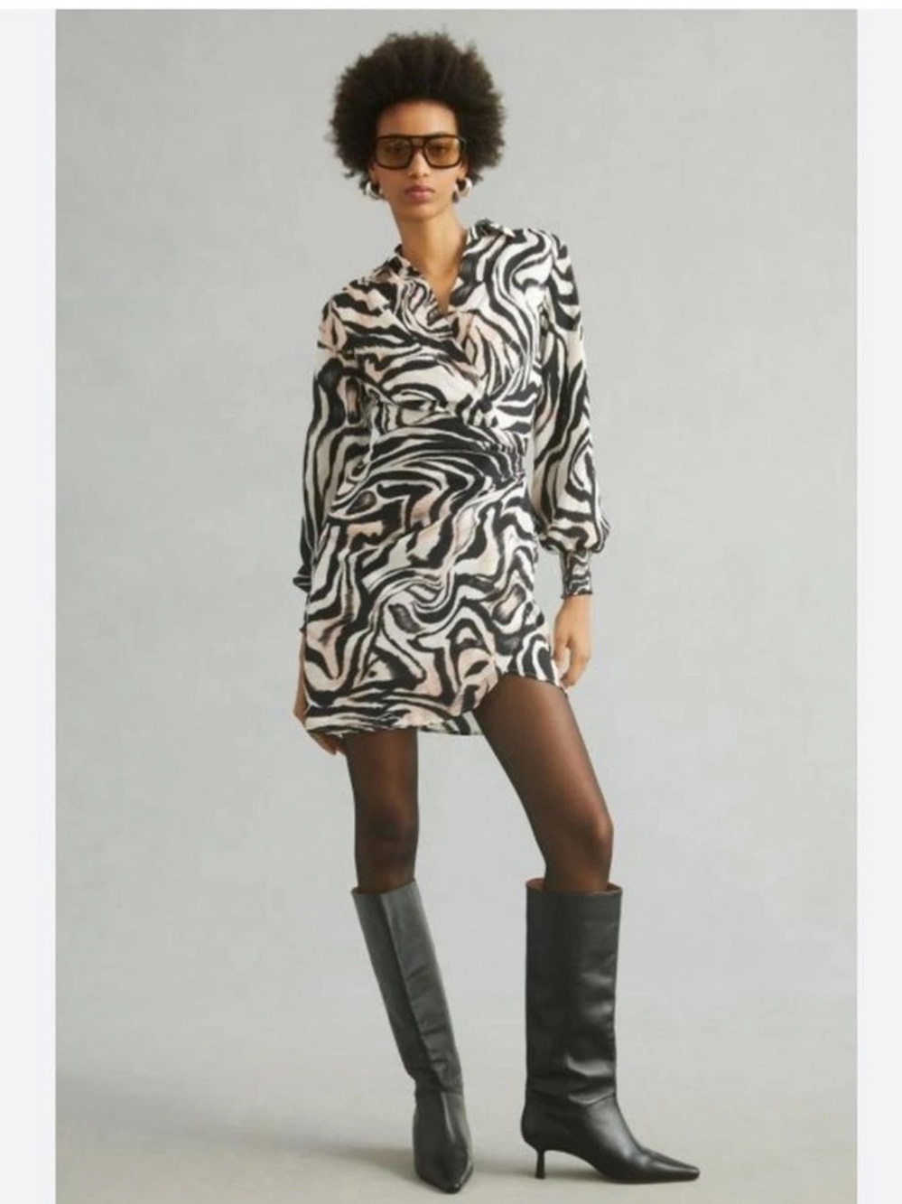 Anthropologie Zebra-Print Wrap Dress